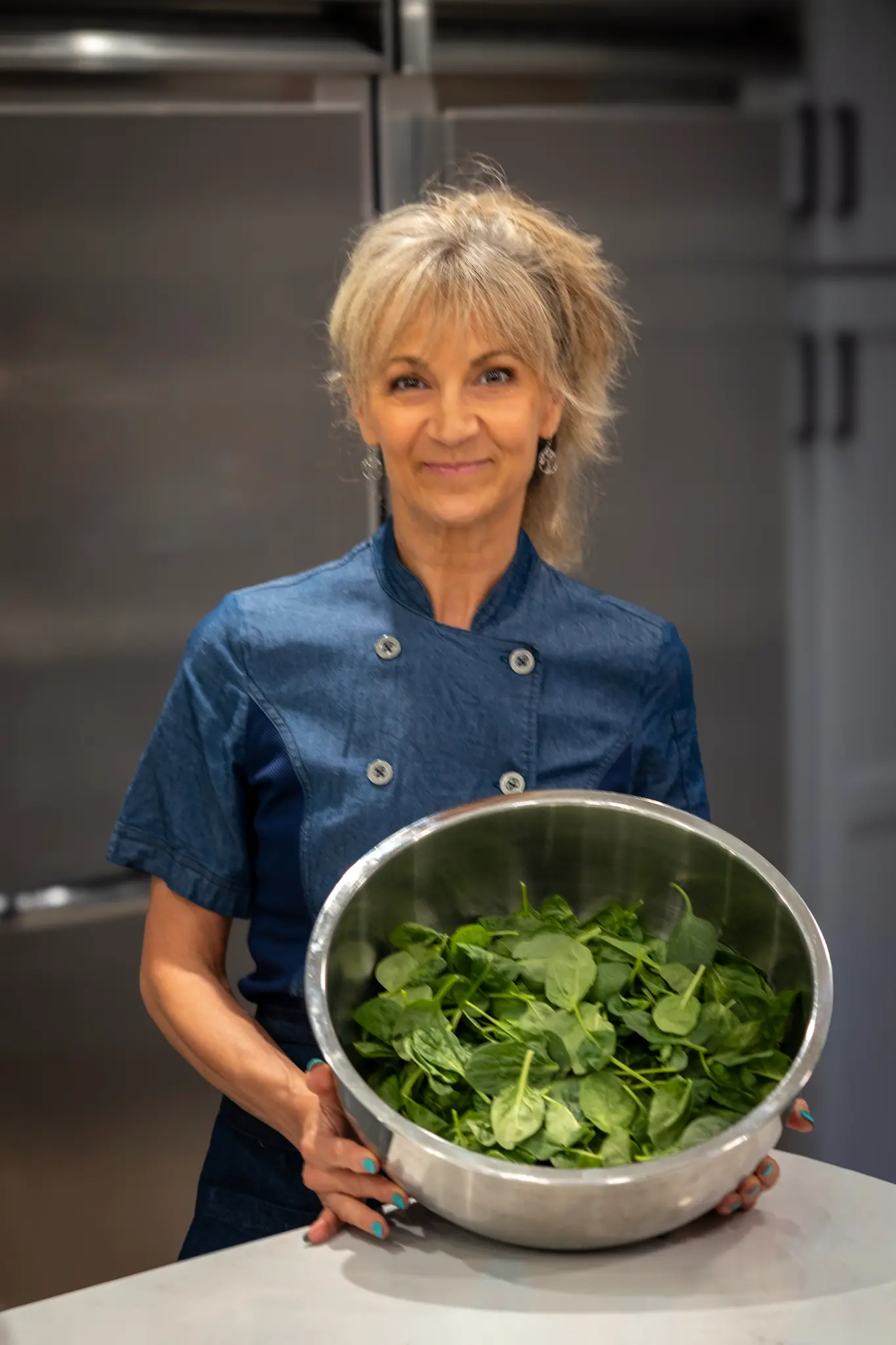Michelle holding fresh salad